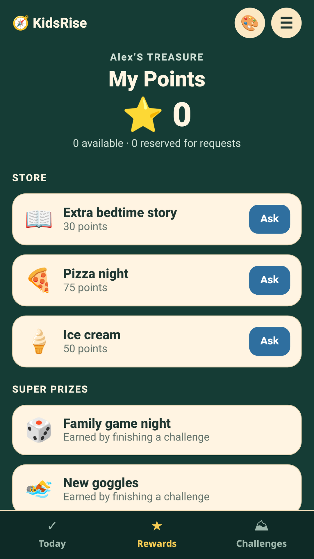Rewards shop
